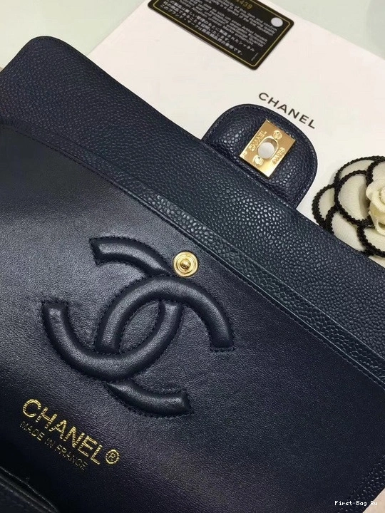 First Bag Ru 2.55 1112 CHANEL Gold Bag Flap Hardware with Calfskin royalblue Large Leather 0824